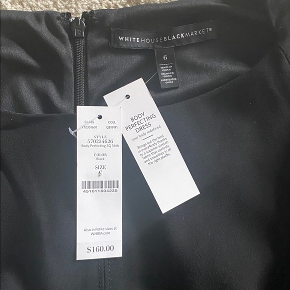 WHBM size 6 black NWT body perfecting dress - Picture 7 of 9